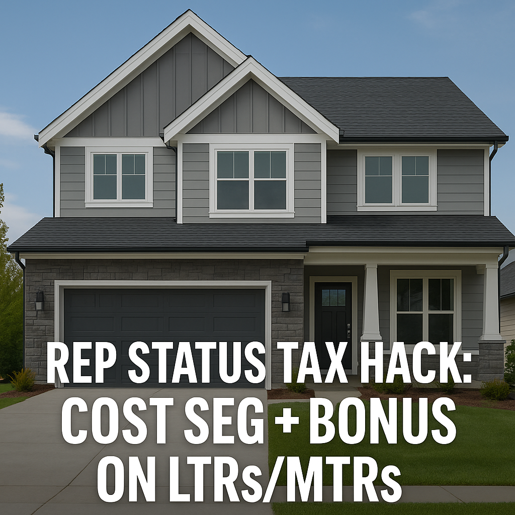 Cost Segregation and Bonus Depreciation with REP Status: Can You Use Them on Mid- and Long-Term Rentals?