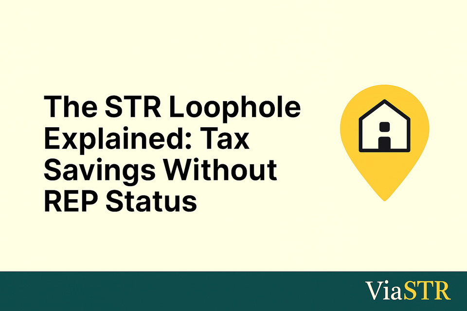 The STR Loophole Explained: Tax Savings Without REP Status